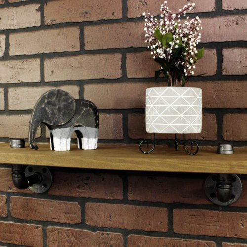 Repisa "Ishtar" Gris Hierro, Estilo Vintage Industrial para Baño, Hecho en México de manera Artesanal con Acero de alta resistencia.