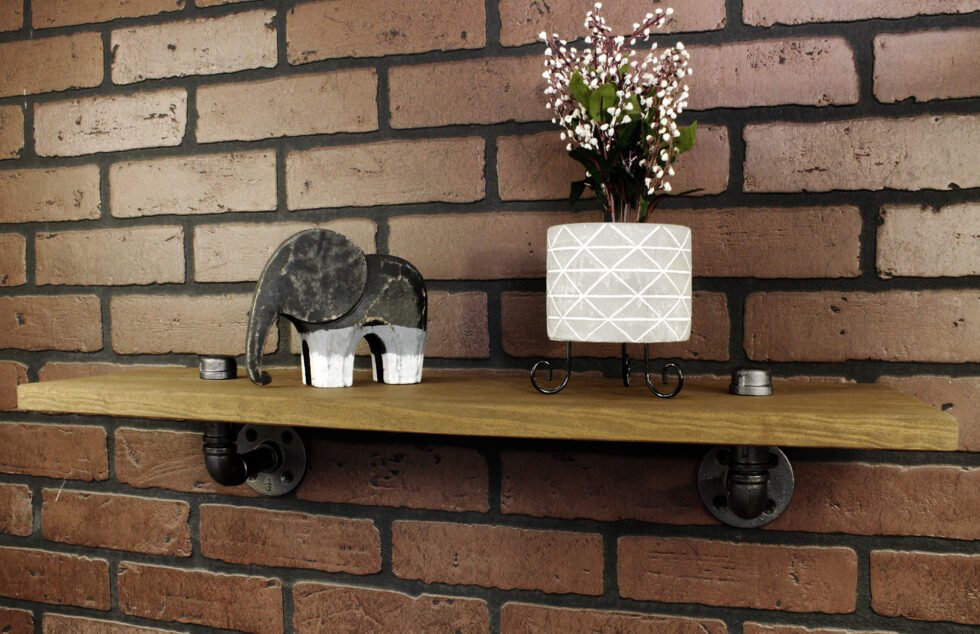 Repisa "Ishtar" Gris Hierro, Estilo Vintage Industrial para Baño, Hecho en México de manera Artesanal con Acero de alta resistencia.