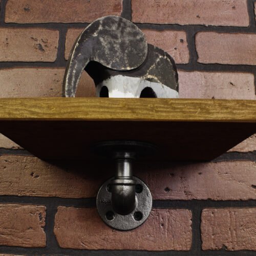Repisa "Kish" Gris Hierro, Estilo Vintage Industrial para Baño, Hecho en México de manera Artesanal con Acero de alta resistencia.