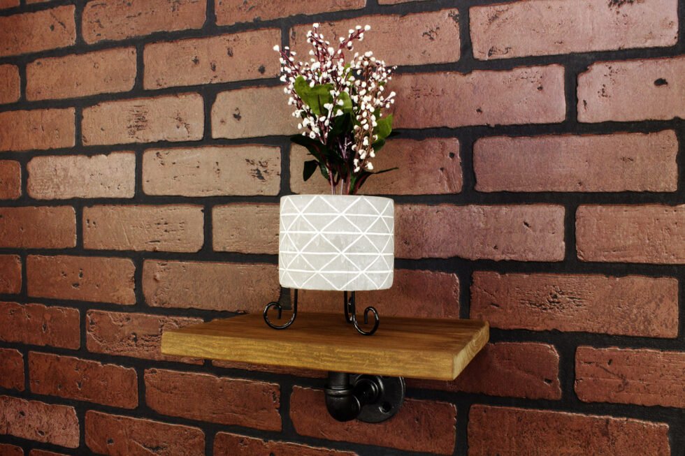 Repisa "Kish" Gris Hierro, Estilo Vintage Industrial para Baño, Hecho en México de manera Artesanal con Acero de alta resistencia.