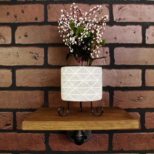 Repisa "Kish" Gris Hierro, Estilo Vintage Industrial para Baño, Hecho en México de manera Artesanal con Acero de alta resistencia.