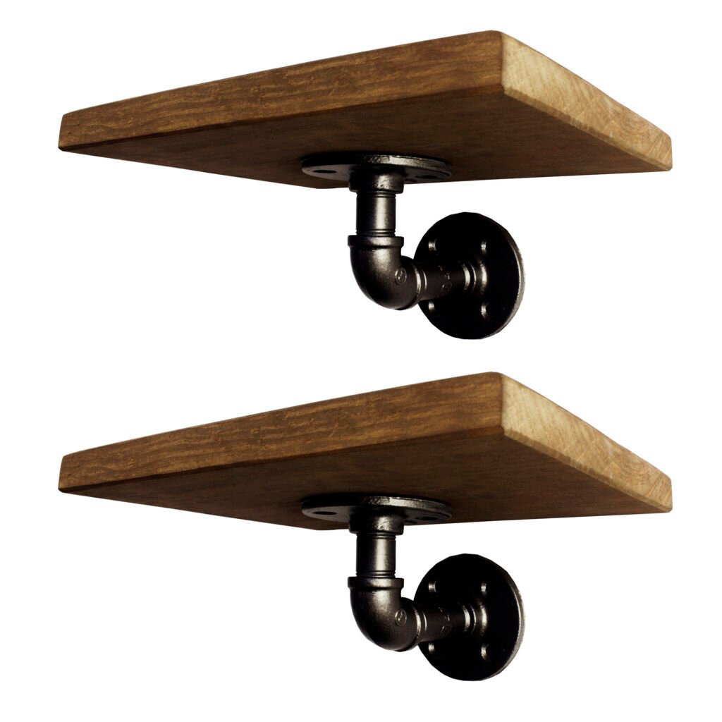 Repisa "Kish" Gris Hierro, Estilo Vintage Industrial para Baño, Hecho en México de manera Artesanal con Acero de alta resistencia.