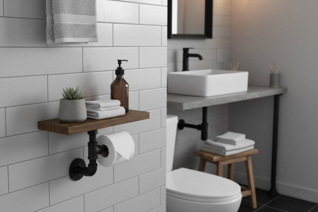 portarrollos papel de baño de tuberia industrial steampunk