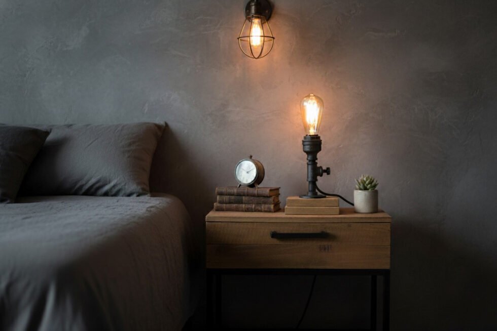 lampara de tuberia industrial steampunk