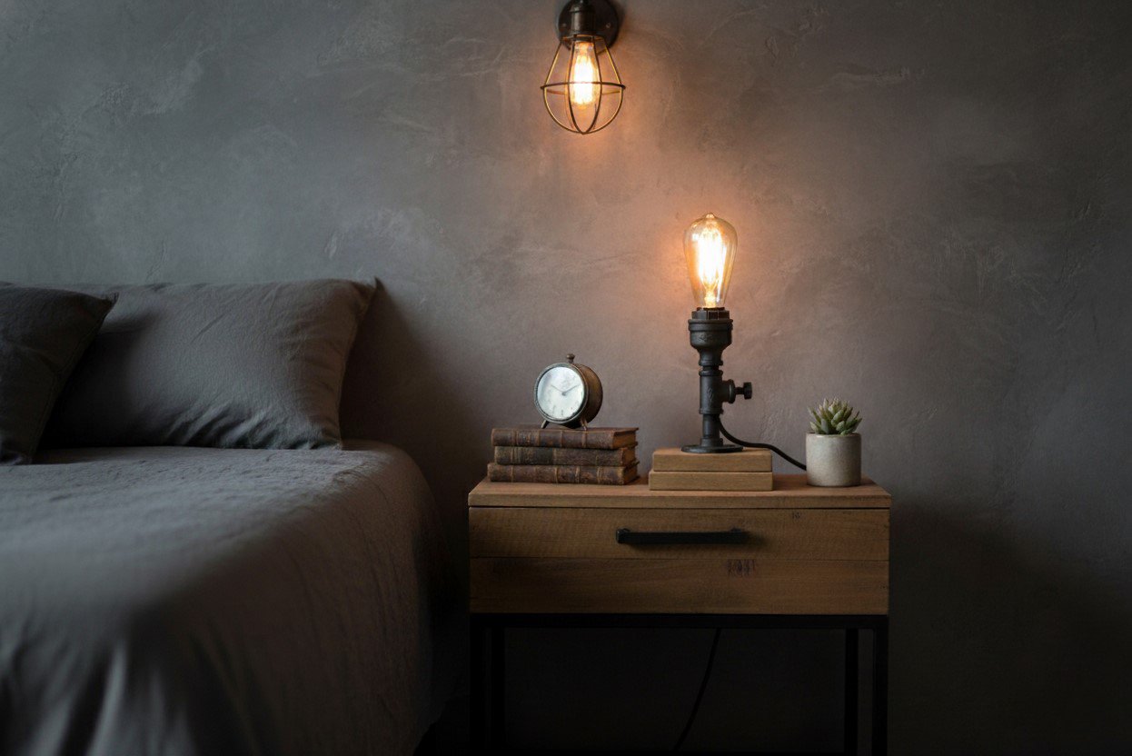 lampara de tuberia industrial steampunk