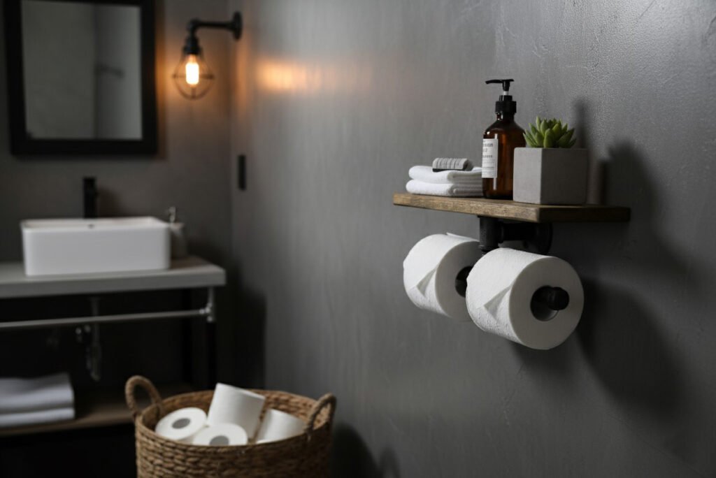 portarrollos doble papel de baño de tuberia industrial steampunk