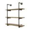 Repisa Doble "Assur" Negro Mate, Estilo Vintage Industrial para Baño, Hecho en México de manera Artesanal con Acero de alta resistencia.
