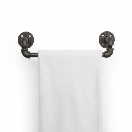Gancho Perchero de Pared "Balam" Negro Mate, Estilo Industrial para Baño, Fabricado en Acero de alta resistencia con pintura anti corrosión.
