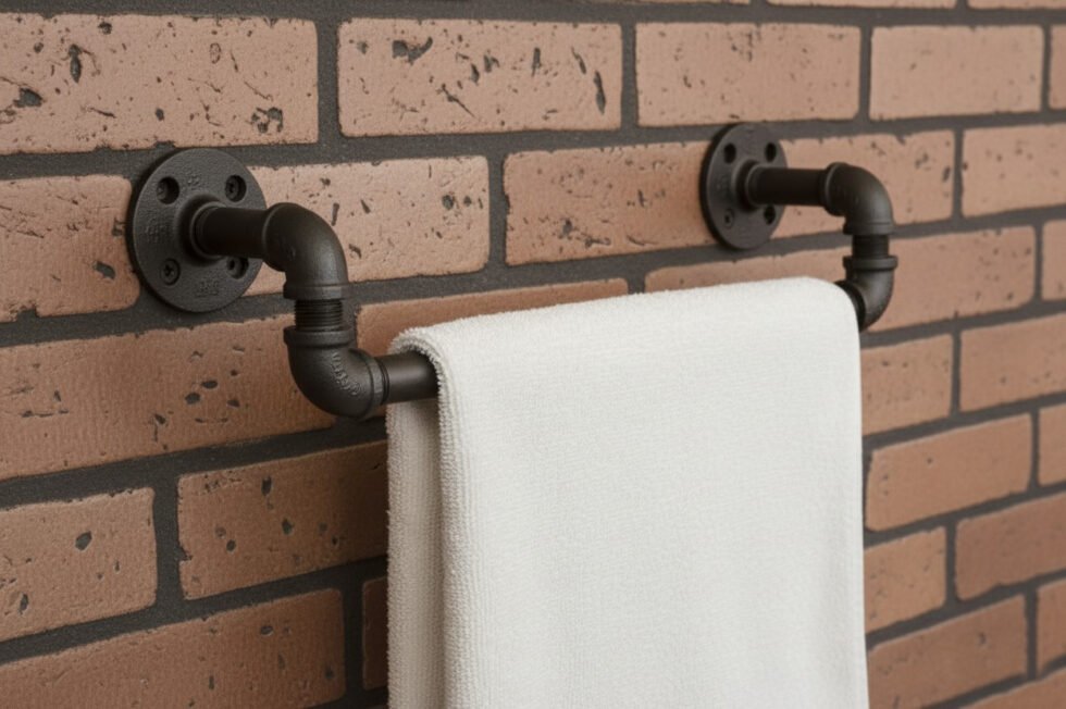 Gancho Perchero de Pared "Balam" Negro Mate, Estilo Industrial para Baño, Fabricado en Acero de alta resistencia con pintura anti corrosión.