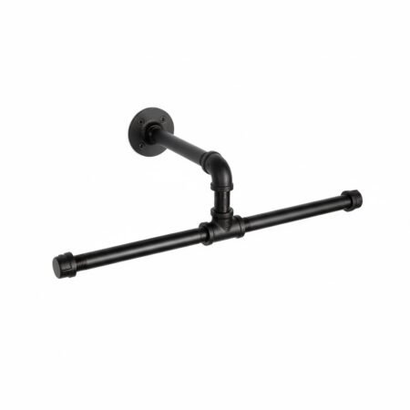 Gancho Perchero de Pared "Coba" Negro Mate, Estilo Industrial para Baño, Fabricado en Acero de alta resistencia con pintura anti corrosión.