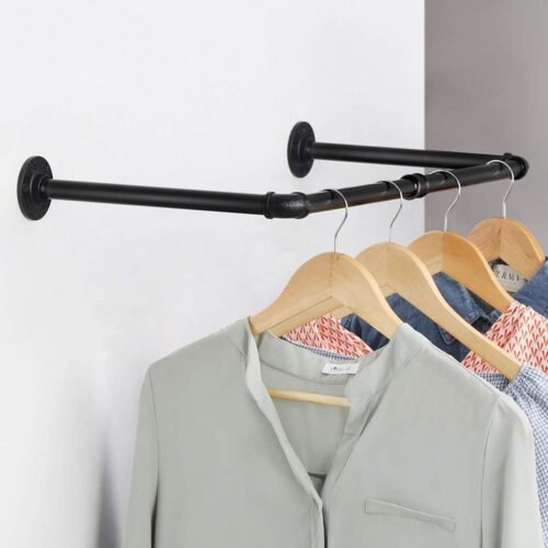 Gancho Perchero de Pared "Chel" Negro Mate, Estilo Industrial para Baño, Fabricado en Acero de alta resistencia con pintura anti corrosión.