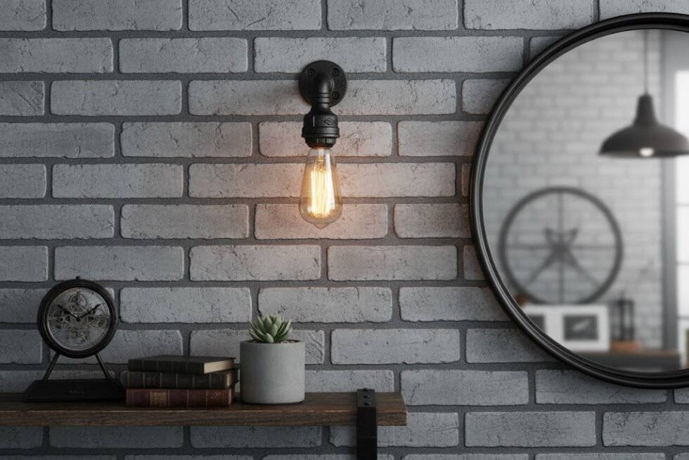 lampara de tuberia industrial steampunk