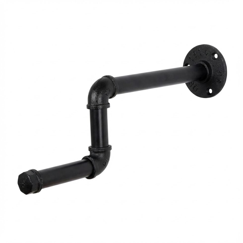 Gancho Perchero de Pared "Zazil" Negro Mate, Estilo Industrial para Baño, Fabricado en Acero de alta resistencia con pintura anti corrosión.