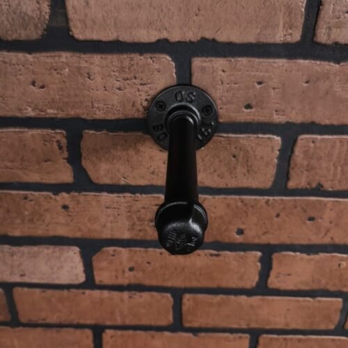 Perchero de Pared "Pakal" Negro Mate, Estilo Industrial para Baño, Fabricado en Acero de alta resistencia con pintura anti corrosión.