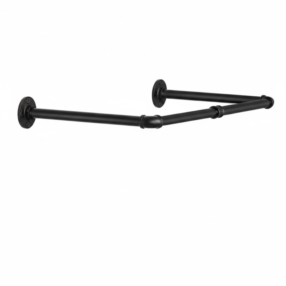 Gancho Perchero de Pared "Chel" Negro Mate, Estilo Industrial para Baño, Fabricado en Acero de alta resistencia con pintura anti corrosión.